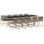 Set comedor de jardín 11 pzas con cojines ratán sintético beige de , Conjuntos de jardín - Ref: Foro24-3211476, Precio: 662,7...