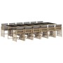 Set comedor de jardín con cojines 13 pzas ratán sintético beige de , Conjuntos de jardín - Ref: Foro24-3211668, Precio: 995,8...