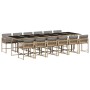 Set comedor de jardín con cojines 13 pzas ratán sintético beige de , Conjuntos de jardín - Ref: Foro24-3211488, Precio: 772,2...