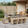 Set comedor de jardín 11 pzas con cojines ratán sintético beige de , Conjuntos de jardín - Ref: Foro24-3211152, Precio: 496,4...