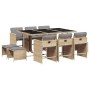 Set comedor de jardín 11 pzas con cojines ratán sintético beige de , Conjuntos de jardín - Ref: Foro24-3211152, Precio: 496,4...