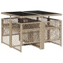 Set comedor de jardín 5 pzas con cojines ratán sintético beige de , Conjuntos de jardín - Ref: Foro24-3210720, Precio: 313,15...