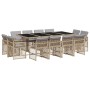 Set comedor de jardín con cojines 13 pzas ratán sintético beige de , Conjuntos de jardín - Ref: Foro24-3210864, Precio: 862,4...