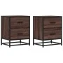 Mesitas noche 2 uds madera ingeniería marrón roble 40x31x50 cm de , Mesitas de noche - Ref: Foro24-848683, Precio: 88,64 €, D...