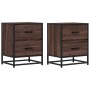 Mesitas noche 2 uds madera ingeniería marrón roble 40x31x50 cm de , Mesitas de noche - Ref: Foro24-848683, Precio: 89,79 €, D...