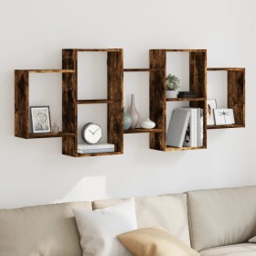Estantería de pared madera ingeniería roble ahumado 159x18x65cm de , Estantes y estanterías - Ref: Foro24-853213, Precio: 64,...