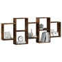 Estantería de pared madera ingeniería roble ahumado 159x18x65cm de , Estantes y estanterías - Ref: Foro24-853213, Precio: 64,...