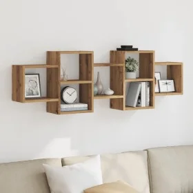 Estante de pared madera ingeniería roble artisian 129x18x42 cm de , Estantes y estanterías - Ref: Foro24-853226, Precio: 53,2...