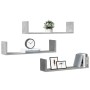 Estantes pared 3 uds madera ingeniería gris hormigón 80x18x18cm de , Estantes y estanterías - Ref: Foro24-853293, Precio: 28,...
