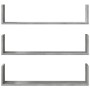 Estantes pared 3 uds madera ingeniería gris hormigón 80x18x18cm de , Estantes y estanterías - Ref: Foro24-853293, Precio: 28,...