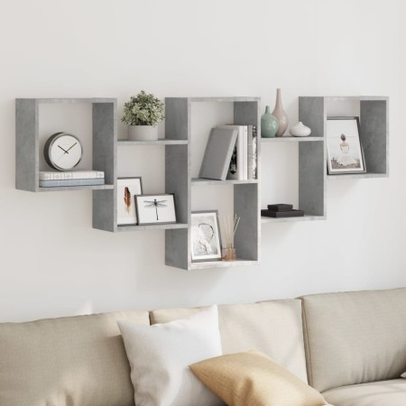 Estantería de pared madera ingeniería gris hormigón 159x18x66cm de , Estantes y estanterías - Ref: Foro24-853302, Precio: 53,...