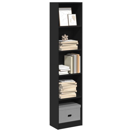 Estantería de madera de ingeniería negra 40x24x176 cm de , Librerías y estanterías - Ref: Foro24-857793, Precio: 52,15 €, Des...