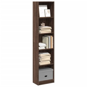 Estantería madera de ingeniería marrón roble 40x24x176 cm de , Librerías y estanterías - Ref: Foro24-857798, Precio: 60,72 €,...