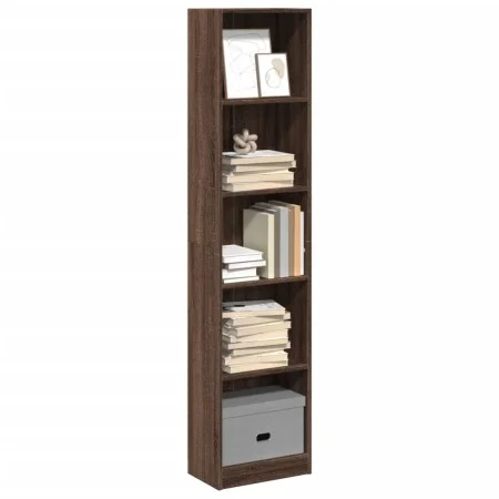Estantería madera de ingeniería marrón roble 40x24x176 cm de , Librerías y estanterías - Ref: Foro24-857798, Precio: 59,81 €,...