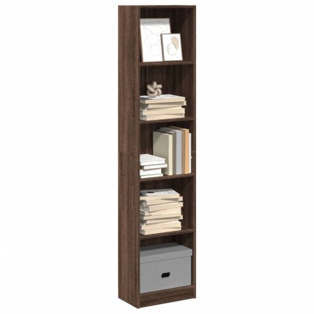 Estantería madera de ingeniería marrón roble 40x24x176 cm de , Librerías y estanterías - Ref: Foro24-857798, Precio: 60,72 €,...