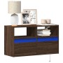Mueble de TV de pared con luces LED marrón roble 80x31x45 cm de , Muebles TV - Ref: Foro24-852333, Precio: 65,13 €, Descuento: %