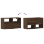 Mueble de TV de pared con luces LED marrón roble 80x31x45 cm de , Muebles TV - Ref: Foro24-852333, Precio: 65,13 €, Descuento: %