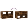 Mueble de TV de pared con luces LED roble ahumado 80x31x45 cm de , Muebles TV - Ref: Foro24-852331, Precio: 65,07 €, Descuent...