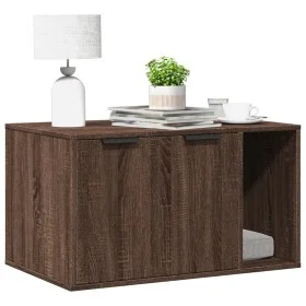 Mueble arenero para gatos madera ingeniería marrón 80x50x45 cm de , Mobiliario para gatos - Ref: Foro24-857739, Precio: 84,75...