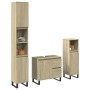 Set de muebles de baño 3 pzas madera contrachapada roble Sonoma de , Muebles de baño - Ref: Foro24-3307678, Precio: 216,98 €,...