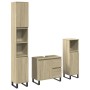 Set de muebles de baño 3 pzas madera contrachapada roble Sonoma de , Muebles de baño - Ref: Foro24-3307678, Precio: 216,98 €,...