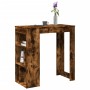 Mesa alta bar con estantes roble ahumado 102x50x103,5 cm de , Mesas de cocina y de comedor - Ref: Foro24-854359, Precio: 80,4...
