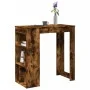 Mesa alta bar con estantes roble ahumado 102x50x103,5 cm de , Mesas de cocina y de comedor - Ref: Foro24-854359, Precio: 79,3...
