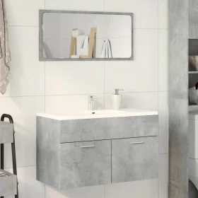 Armario para lavabo contrachapada gris hormigón 80x38,5x46 cm de , Muebles de baño - Ref: Foro24-856210, Precio: 42,60 €, Des...