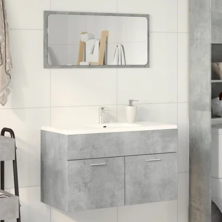 Armario para lavabo contrachapada gris hormigón 80x38,5x46 cm de , Muebles de baño - Ref: Foro24-856210, Precio: 42,60 €, Des...