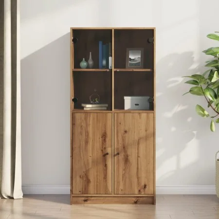 Aparador alto con puertas madera roble artisian 68x37x142 cm de , Aparadores - Ref: Foro24-3318723, Precio: 169,42 €, Descuen...