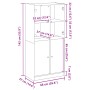 Aparador alto con puertas madera roble artisian 68x37x142 cm de , Aparadores - Ref: Foro24-3318723, Precio: 172,24 €, Descuen...