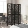 Biombo separador de 4 paneles madera maciza Paulownia negro by , Room dividers - Ref: Foro24-358755, Price: 115,83 €, Discoun...