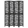 Biombo separador de 4 paneles madera maciza Paulownia negro de , Divisores de ambientes - Ref: Foro24-358755, Precio: 117,98 ...