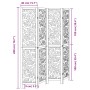Biombo separador de 4 paneles madera maciza Paulownia negro de , Divisores de ambientes - Ref: Foro24-358755, Precio: 117,98 ...