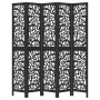Biombo separador de 5 paneles madera maciza Paulownia negro de , Divisores de ambientes - Ref: Foro24-358760, Precio: 135,77 ...