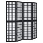 Biombo separador de 4 paneles madera maciza Paulownia negro de , Divisores de ambientes - Ref: Foro24-358769, Precio: 89,31 €...