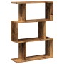 Librería divisora 3 niveles madera envejecida 70x24x97 cm de , Librerías y estanterías - Ref: Foro24-858118, Precio: 42,05 €,...