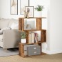 Librería divisora 3 niveles madera envejecida 70x24x97 cm de , Librerías y estanterías - Ref: Foro24-858118, Precio: 42,05 €,...