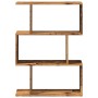 Librería divisora 3 niveles madera envejecida 70x24x97 cm de , Librerías y estanterías - Ref: Foro24-858118, Precio: 42,05 €,...