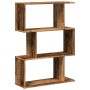 Librería divisora 3 niveles madera envejecida 70x24x97 cm de , Librerías y estanterías - Ref: Foro24-858118, Precio: 42,05 €,...