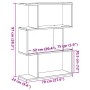 Librería divisora 3 niveles madera envejecida 70x24x97 cm de , Librerías y estanterías - Ref: Foro24-858118, Precio: 42,05 €,...