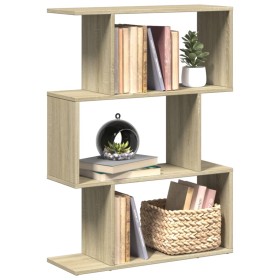 Librería divisora 3 niveles madera roble Sonoma 70x24x97 cm de , Librerías y estanterías - Ref: Foro24-858113, Precio: 42,17 ...