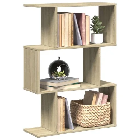 Librería divisora 3 niveles madera roble Sonoma 70x24x97 cm de , Librerías y estanterías - Ref: Foro24-858113, Precio: 41,55 ...