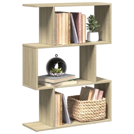 Librería divisora 3 niveles madera roble Sonoma 70x24x97 cm de , Librerías y estanterías - Ref: Foro24-858113, Precio: 42,17 ...