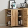 Armario con ruedas madera ingeniería roble artesanal 60x53x72cm de , Taquillas y armarios de almacenamiento - Ref: Foro24-856...