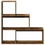 Librería divisora 3 niveles madera envejecida 123x29x123 cm de , Librerías y estanterías - Ref: Foro24-857992, Precio: 71,22 ...