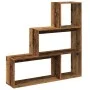 Librería divisora 3 niveles madera envejecida 123x29x123 cm de , Librerías y estanterías - Ref: Foro24-857992, Precio: 71,22 ...