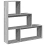 Librería divisora 3 niveles madera gris Sonoma 123x29x123 cm de , Librerías y estanterías - Ref: Foro24-857990, Precio: 60,40...