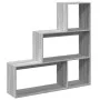 Librería divisora 3 niveles madera gris Sonoma 123x29x123 cm de , Librerías y estanterías - Ref: Foro24-857990, Precio: 60,40...