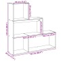Librería divisora 3 niveles madera gris Sonoma 123x29x123 cm de , Librerías y estanterías - Ref: Foro24-857990, Precio: 61,44...